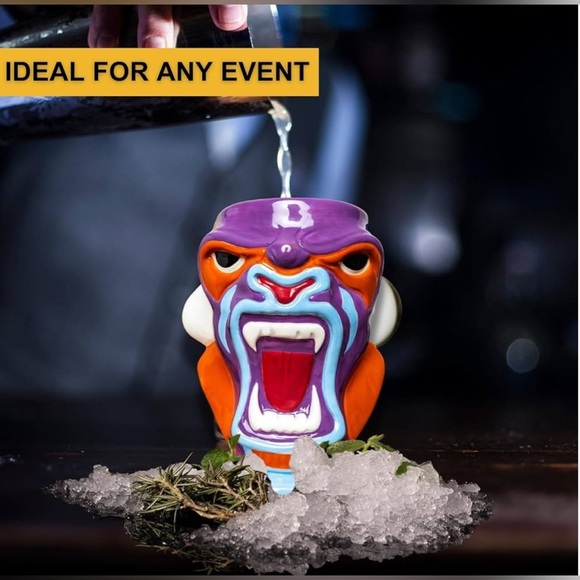 NEW Tiki Mugs Set of‎ 3-16oz Ceramic Cocktail Glasses - Picture 5 of 8